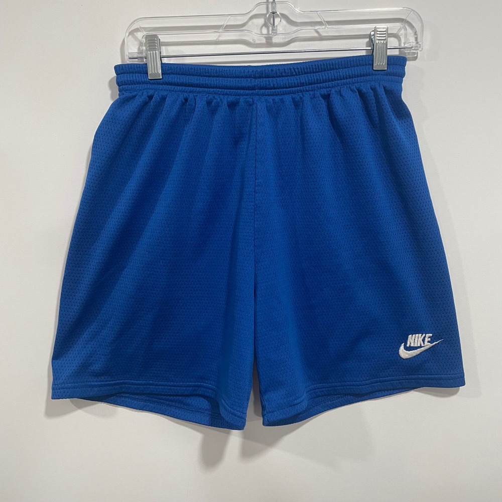 Vintage Nike Mesh Athletic Shorts Mens Medium Blue Made in USA Gym 5in Inseam